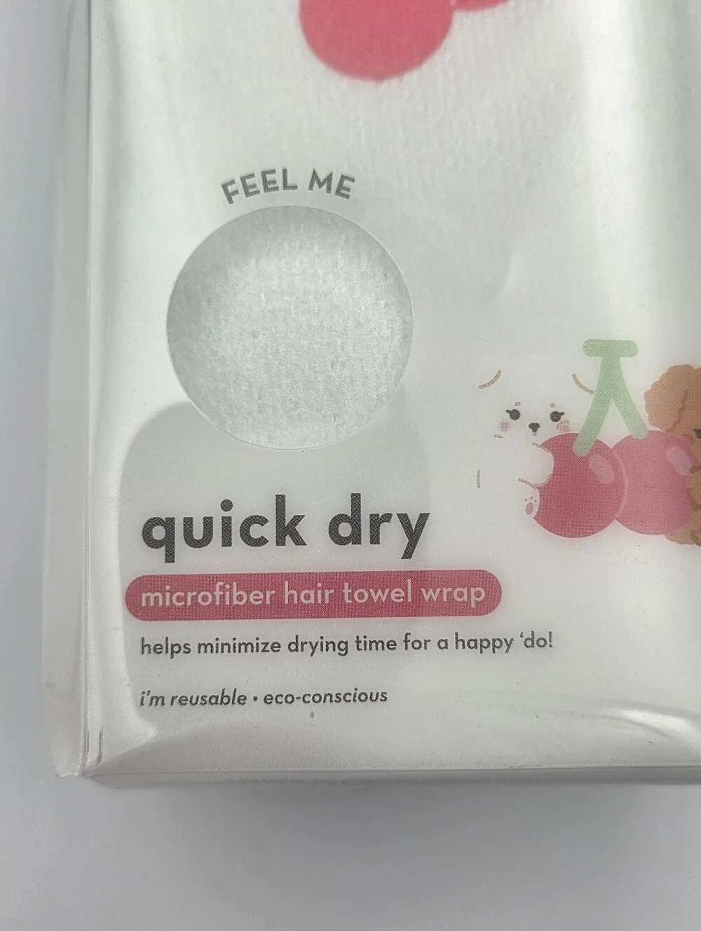 The Creme Shop Quick Dry Microfiber Hair Towel Wrap With Cherry Print NIB